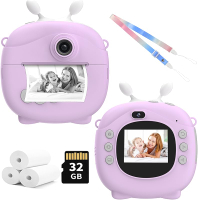 Kids Instant Print Camera Christmas Birthday Gifts for Girls Boys Portable Travel Toy for 3 4 5 6 7 