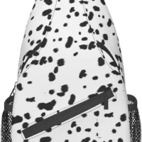 Dalmatian Dog Print Sling Bag Crossbody Sling Backpack Gifts for Travel Hiking Chest Bag Daypack Purses Shoulder Bag Women Men