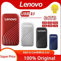 Lenovo External Hard Drive 64TB USB3.1 High-Speed SSD 8TB 2TB 1TB Portable External SSD Hard Disk Solid-state Disk Hard Drive