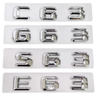 Pelekat Huruf Batang Kereta Chrome, Reka Bentuk 3D, Untuk Mercedes S63, G63, C63, E63, AMG, W205, W2