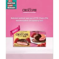 LOTTE CHOCO PIE STRAWBERRY 1 BOX 12 PCS