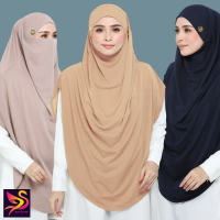 Khimar Khatija Labuh 6XL | Khimar Tali Ikat Wanita Muslimah