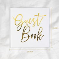 RTS Plain Alternative Bridal Shower Bridesmaid Registry Wedding Guest Sign Book Guestbook For Wedding Guest Books with Gold Foil