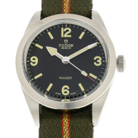 【TUDOR 帝舵】Ranger 綠色織紋皮帶腕表x39mm(M79950-003)