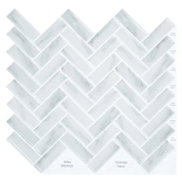 Premium Peel and Stick Tiles 3D Grey and White Marble lWaterproof Kitchen Backsplash Decor Self Adhesive Wallpaper