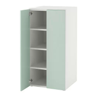 SMÅSTAD/PLATSA 衣櫃/衣櫥, 白色 淺綠色/三層層架, 60x57x123 公分