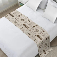 Coffee Vintage Style High Quality Bed Flag Hotel Cupboard Table Runner Parlor Wedding Home Decor Bed Runner
