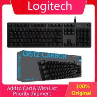 Logitech G512 Mechanical Gaming Keyboard LIGHTSYNC RGB Wired Gaming Keys GX Blue Switch Brushed Aluminum Case for eSports gamers