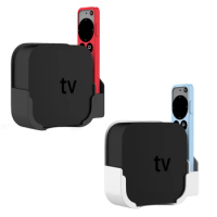 Wall Mounted Holder Storage Bracket ForApple TV Set-top Box AppleTV 4K 2/3/4/5/6 Gen And Remote Control With Heat Dissipation