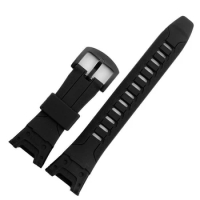 Watchband For Casio PRG-110Y/PRW-1300Y Watch bands Black Silicone Rubber Strap For men Bracelet