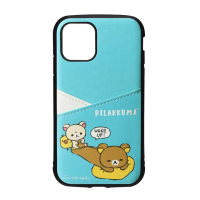 【iJacket】iPhone 11/11 Pro/11 Pro Max 拉拉熊 軍規 口袋插卡 雙料殼(藍)