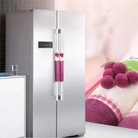 2Pcs Cotton Refrigerator Handle Cover Practical Doorknob Door Handle Cover Double-Door Fridge Gloves Kitchen Tools