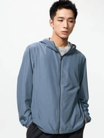 UNIQLO Jaket Reversible Parka Pria Reversibel Water Repellent BLUE L