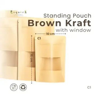 Eco Pack Clear Window Kraft Standing Pouch Ziplock Bag / 50 PCS C1