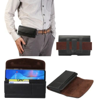 PU Leather Case Belt Clip Waist Bag for Huawei Mate 20X Honor 8X max Note10 Card Holder Fanny Pouch for Xiaomi Max