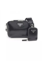 Prada Pre-Loved Prada Brick Shoulder bag Patent leather black prada logo plate
