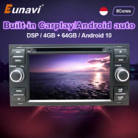 Eunavi 2 Din Android 10 Car Radio Multimedia GPS For Ford Mondeo S-max Focus C-MAX Galaxy Fiesta Form Fusion Kuge 7 inch Car DVD