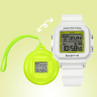 CASIO卡西歐 BABY-G + PLUS 30週年 手錶錶殼吊飾套組  螢光黃 BGD-10K-7_39mm