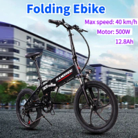 RANDRIDE YA20 Foldable Electric Bike 500w City Bike Shimano 7 Speed Urban Electric Bicycle for Adult with Mechnical Disc Brake