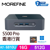 MOREFINE 摩方 S500+ 迷你電腦 Mini PC AMD R7-6810U/16G/512G/WIN11Pro
