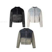 giao hàng tại Hà Nội Áo Khoác Jean Denim CROP Nam Nữ Chính Hãng CỬA TIỆM SỐ 23 Menswear Jacket