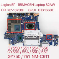 NM-C911 for Lenovo Legion 5P-15IMH05H Laptop Motherboard CPU: I7-10750H GPU:N18E-G0-A1 GTX1660TI FRU:5B20S44462 5B20S44463