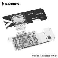 BARROW Active Cooling Water Block Full coverage use for ASUS ROG STRIX RTX 3090/3080 GAMING GPU Card With Backplate 5V A-RGB