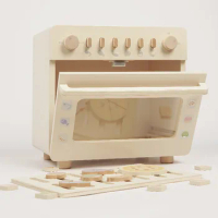 Children's Microwave Oven Simulation Pizza Mini Cooking Kitchen Set Wooden Toys Eating Play Games Boys and Girls Food Learning