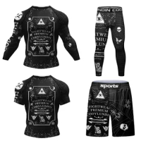 Cody New Men MMA Compression T-shirt Shorts Spats Set Jiu jitsu Rashguard  Fitness Bjj Boxing Boxe Sport Suits Men Active Wear - AliExpress