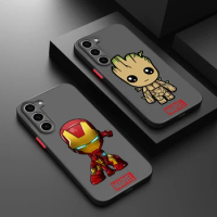 Cute Marvel Spiderman For Samsung Galaxy A73 A72 A71 A55 A52 A33 A15 A14 A13 A12 A05 4 S 5G Matte Translucent phone Case