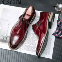Italiano Business Suit Monk Strap Shoes for Men Leather Casual Formal Shoes Office 2024 Casuales Slip on Shoes Men туфли мужские