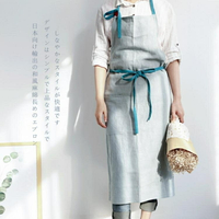 日式棉麻布藝大款高端時尚家居廚房圍裙手作畫畫餐廳店服定制LOGO  居家物語