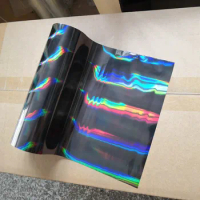hot stamping foil holographic foil black oblique light beam pattern hot press on paper or plastic transfer foil
