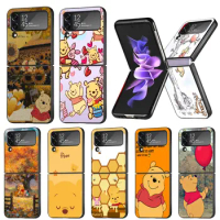 Disney Cute Winnie The Pooh Case for Samsung Galaxy ZFlip3 Z Flip 3 5G ZFlip Z Flip 4 zflip Cover Protection Funda Black