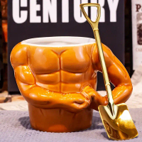 【Jhot】 Creative Muscle Man Mug Home Breakfast Milk Coffee Mug Water Cups Boys Gym Trainer Funny Gift