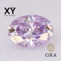 Moissanite Stone Light Puple Color Oval Cut with GRA Report Lab Grown Gemstone Jewelry Making Materials Free Shipping