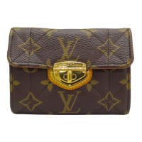 【二手名牌BRAND OFF】LOUIS VUITTON LV 路易威登 棕色 原花 帆布 Etoile Compact 扣式短夾 M63799