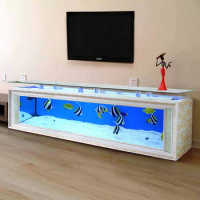 New Design Large Custom Glass Clear Luxury Aquarium Tank Fish For Home big Fish tank of TV cabinet 1.2m 1.5m 1m 3M