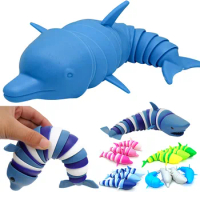 Toys Stress Reliever Cute Fidget Toys Kids Adults Funny Buckle Dolphin Shark Anxiety Antistress Squishy Toy Keychain Accessories