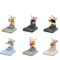 Music Mouse Mobile Phone Base Blind Box Toys Anime Figure Doll Mystery Box Kawaii Ornament Cute Model For Girls Birthday Gift
