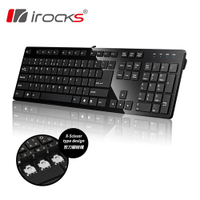 i-rocks艾芮克 K01 K01BK 黑色 巧克力超薄鏡面USB鍵盤 [富廉網]