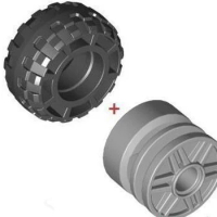 *Tyre Wide 37X18 w. rims * Y5153 8pcs DIY enlighten block brick part No.56891+55982 Compatible With Other Assembles Particles