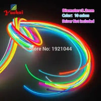 EL Wire Rope Tube Flexible Neon Light, 10 Color Choice, Not Include EL Controller for Toys Craft Party Decoration, Hot Sales, 3.
