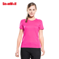 SNOWWOLF Women Outdoor Quick Dry Breathable Stretch T-Shirt Sport Shirt Running Camping Exercises Short Sleeve Tops