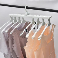 Multi-port Clothes Hanger Magic Foldable Clothes Drying Rack Saver Space Telescopic Pant Hanger Multi-layer Travel Clothing Rack