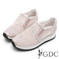 【GDC】氣質蕾絲透氣水鑽舒適休閒鞋-粉色(216025-13)