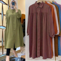 LONGDRES TUNIK CRINKLE AIRFLOW | KEMEJA TUNIK  MUSLIMAH MASA KINI