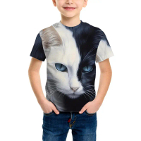 Fashionable 3D tiger pattern t-shirt, printed with tiger elements. Cool t-shirts for boys New design