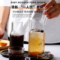 日式耐熱玻璃杯一人飲茶壺冰凍小容量涼水壺牛奶果汁飲料簡約杯