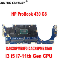 DA0X8PMB8F0 DA0X8PMB18A0 for HP ProBook 430 G8 Laptop Motherboard with i3 i5 i7-11th Gen CPU DDR4 100% Test Work